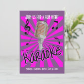 Music Theme Karaoke Celebration Party Personalisie Einladung (Stehend Vorderseite)