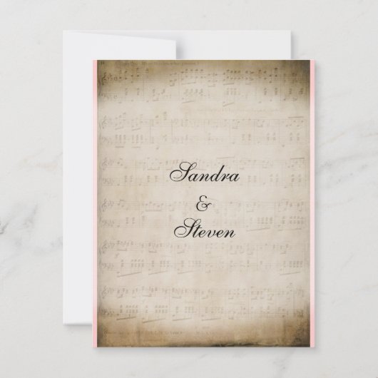 Music Theme Wedding Einladung (Rückseite)