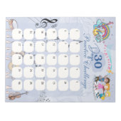 Music Themed 30 Days Üben Herausforderung Notizblock (Vorderseite)