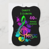 Music Themed Celebration Party Personalisiert Einladung (Vorderseite)