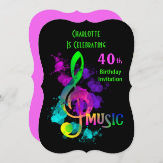 Music Themed Celebration Party Personalisiert Einladung