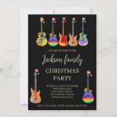 Music Themed Family Weihnachten Party Einladung (Vorderseite)