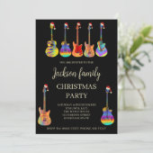 Music Themed Family Weihnachten Party Einladung (Stehend Vorderseite)