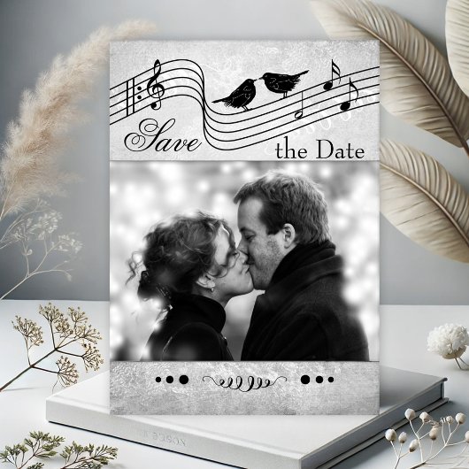 Music Themed Foto Save the Date Card