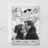 Music Themed Foto Save the Date Card (Vorderseite)