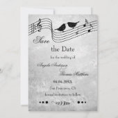 Music Themed Foto Save the Date Card (Rückseite)