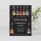 Music Themed Gitarre Weihnachtsfeiertage Party Ein Einladung (Stehend Vorderseite)