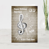 Music Themed Happy Geburtstag Personalisiert Karte (Vorderseite)
