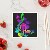 Music Themed Rainbow Treble Clef Serviette (Beispiel)