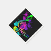 Music Themed Rainbow Treble Clef Serviette (Ecke)