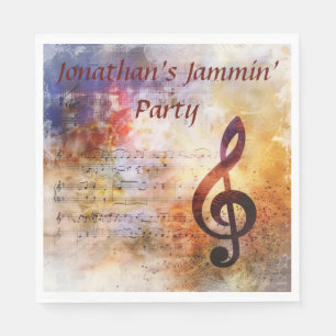 Music Themed Treble Clef Jammin' Party Serviette