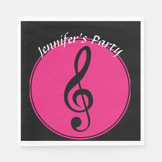 Music Themed Treble Clef Party Serviette (Vorderseite)