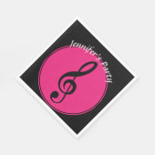 Music Themed Treble Clef Party Serviette (Ecke)