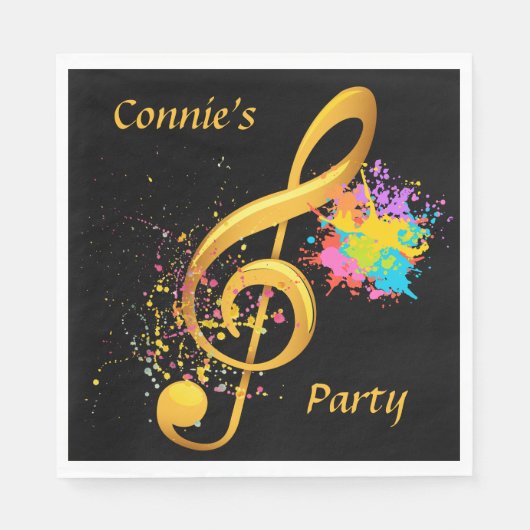 Music Themed Treble Clef Party Serviette (Vorderseite)