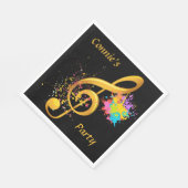 Music Themed Treble Clef Party Serviette (Ecke)