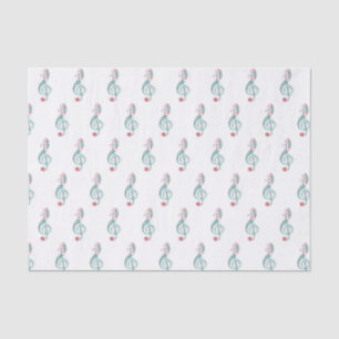 Music Themed Watercolor Treble Clef Seidenpapier