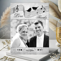 Music Themed Wedding Foto Vielen Dank Postcard