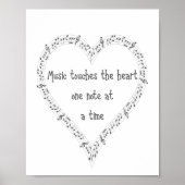 Music Touches the Heart Inspirational Quote Poster (Vorne)