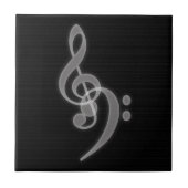 Music - Treble and Bass Clef Keramik Tile Fliese (Vorderseite)