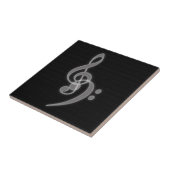 Music - Treble and Bass Clef Keramik Tile Fliese (Seite)