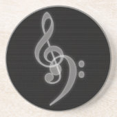 Music - Treble and Bass Clef - Sandstone Untersetz Getränkeuntersetzer (Vorne)