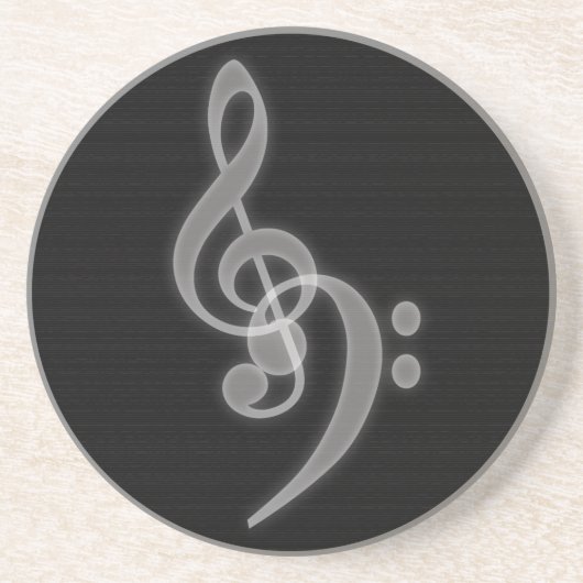 Music - Treble and Bass Clef - Sandstone Untersetz Getränkeuntersetzer (Vorne)