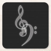 Music - Treble and Bass Clef Square Paper Unterset Rechteckiger Pappuntersetzer (Vorderseite)