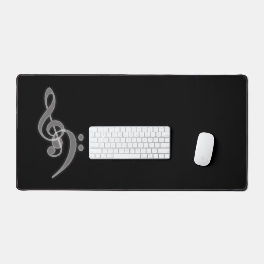 Music - Treble Bass Clef Desk Mat Schreibtischunterlage (Tastatur & Maus)
