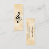 Music Treble Clef Chrome Personalisiert Mini Mini Visitenkarte (Vorne/Hinten)