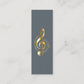 Music Treble Clef Chrome Personalisiert Mini Mini Visitenkarte (Vorderseite)