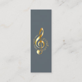Music Treble Clef Chrome Personalisiert Mini Mini Visitenkarte