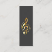 Music Treble Clef Chrome Personalisiert Mini Mini Visitenkarte (Vorderseite)