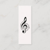Music Treble Clef Chrome Personalisiert Mini Mini Visitenkarte (Vorderseite)