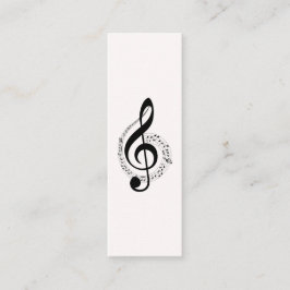 Music Treble Clef Chrome Personalisiert Mini Mini Visitenkarte