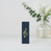Music Treble Clef Chrome Personalisiert Mini Mini Visitenkarte (Stehend Vorderseite)