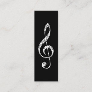 Music Treble Clef Chrome Personalisiert Mini Mini Visitenkarte