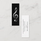 Music Treble Clef Chrome Personalisiert Mini Mini Visitenkarte (Vorne/Hinten)