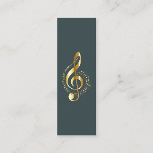 Music Treble Clef Chrome Personalisiert Mini Mini Visitenkarte (Vorderseite)