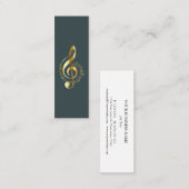 Music Treble Clef Chrome Personalisiert Mini Mini Visitenkarte (Vorne/Hinten)