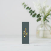 Music Treble Clef Chrome Personalisiert Mini Mini Visitenkarte (Stehend Vorderseite)