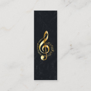 Music Treble Clef Chrome Personalisiert Mini Mini Visitenkarte