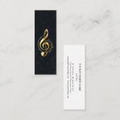 Music Treble Clef Chrome Personalisiert Mini Mini Visitenkarte (Vorne/Hinten)