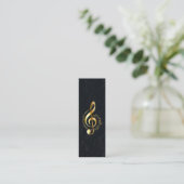 Music Treble Clef Chrome Personalisiert Mini Mini Visitenkarte (Stehend Vorderseite)