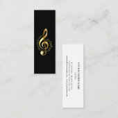 Music Treble Clef Chrome Personalisiert Mini Visitenkarte (Vorne/Hinten)