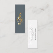 Music Treble Clef Chrome Personalisiert Mini Visitenkarte (Vorne/Hinten)