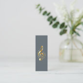 Music Treble Clef Chrome Personalisiert Mini Visitenkarte (Stehend Vorderseite)