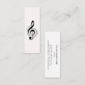 Music Treble Clef Chrome Personalisiert Mini Visitenkarte (Vorne/Hinten)