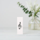 Music Treble Clef Chrome Personalisiert Mini Visitenkarte (Stehend Vorderseite)