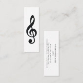 Music Treble Clef Chrome Personalisiert Mini Visitenkarte (Vorne/Hinten)