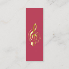 Music Treble Clef Chrome Personalisiert Mini Visitenkarte